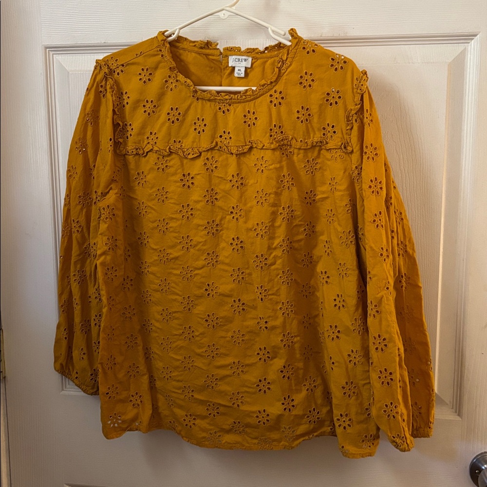 JCrew Golden Eyelet Blouse